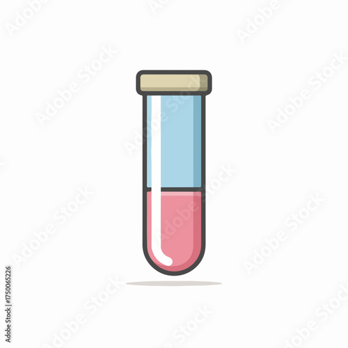 Modern 3D Test Tube Minimalist Icon
