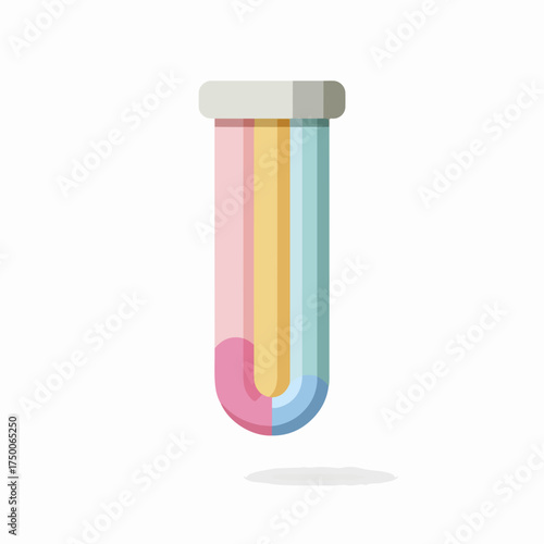 Minimalist 3D Test Tube Vector Icon