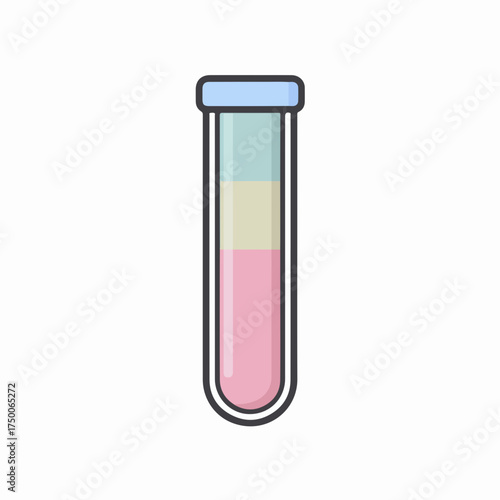 Minimalist 3D Test Tube Icon Design