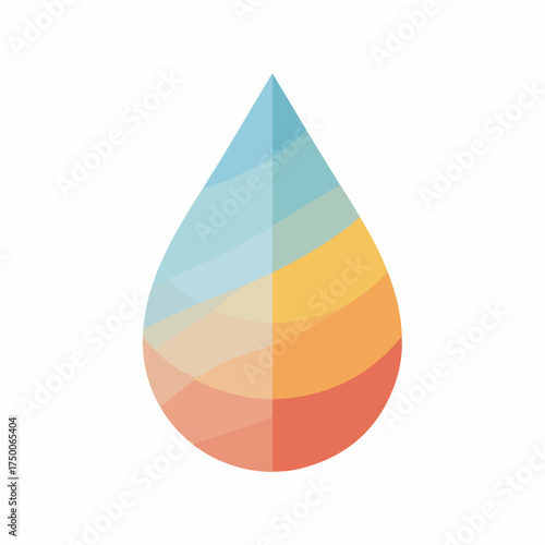 Minimalist 2D Water Drop Icon Design