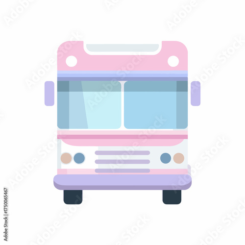 Minimalist 3D Bus Icon in Vector Style