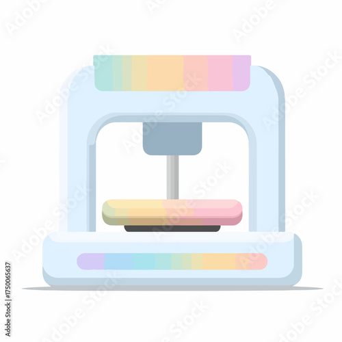 Minimalist 3D Printer Icon in Flat Design