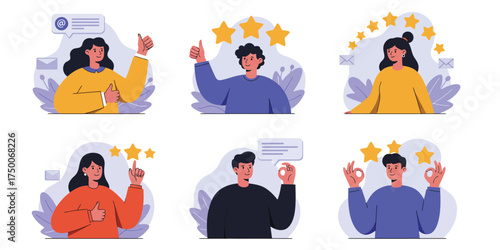 set of business people