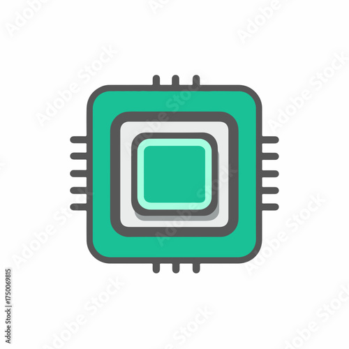 High-Performance CPU Chip Pictogram