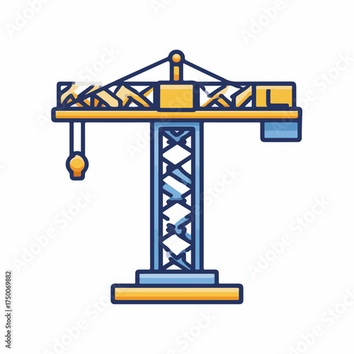 Crane Construction Icon Monoline Design