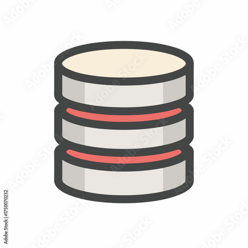 Sleek Database Monoline Icon Design
