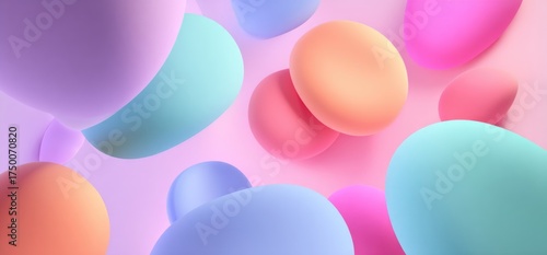 Pastel eggs afloat in celebration