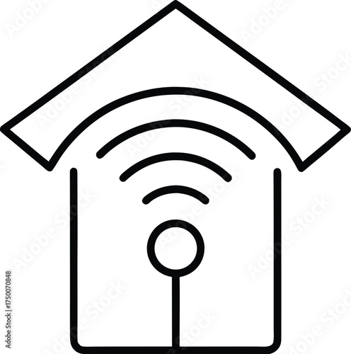 Smart Home Automation Outline Icon Technology Wireless Network Internet of Things IOT Innovation Future Minimalism Style