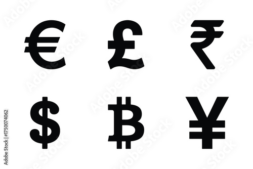 Vector global currency symbols set