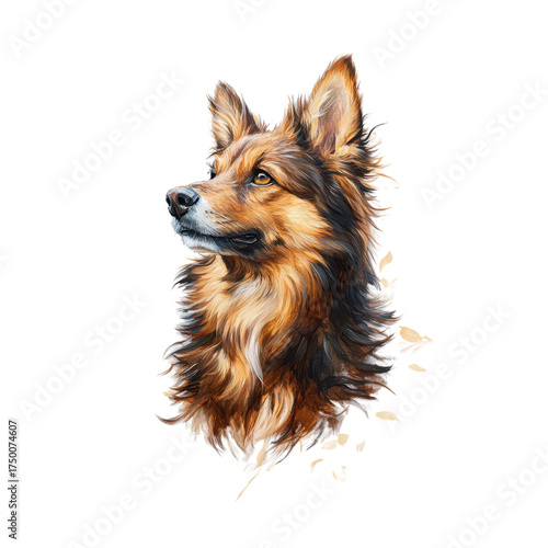 Wallpaper Mural Alert shepherd dog painted in vivid brushstrokes
 Torontodigital.ca