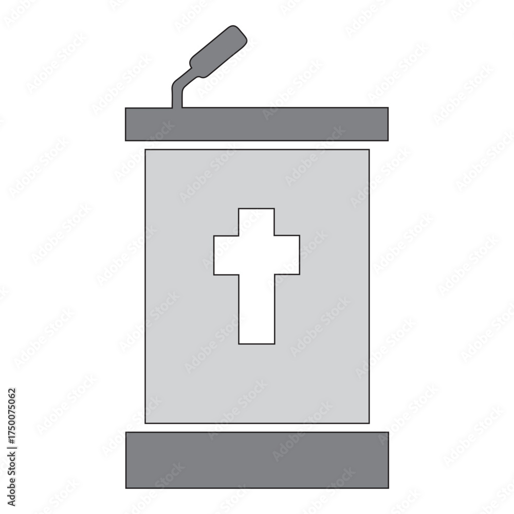 Obraz premium Pulpit with Microphone Cross