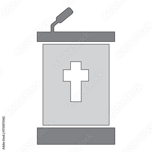 Pulpit with Microphone Cross