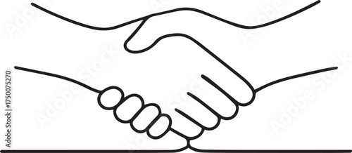 hand shake vector illustration line art