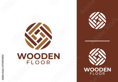 abstract wooden ornament logo. repair and service home construction concept icon design