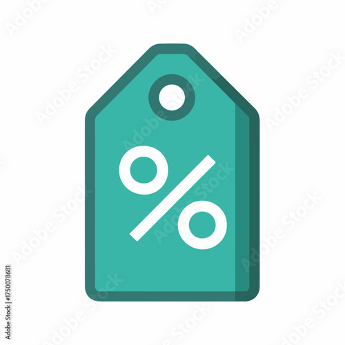 Bold Discount Tag Flat Design Glyph