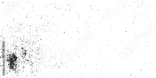 The dramatic black ink splat texture on a dirty vintage paper backdrop creates a striking grunge paint design
