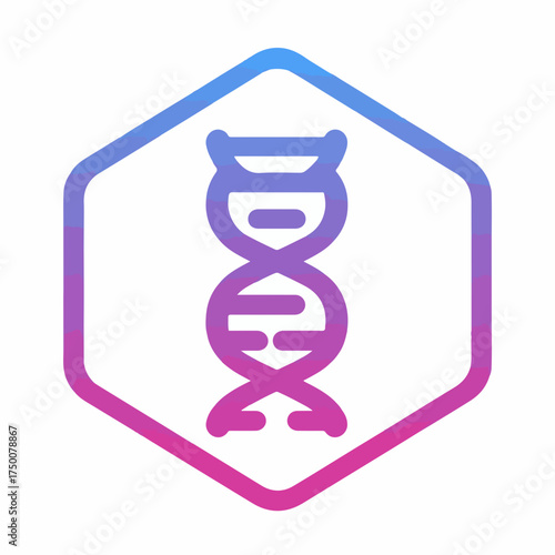 DNA Strand Clean Flat Design Icon