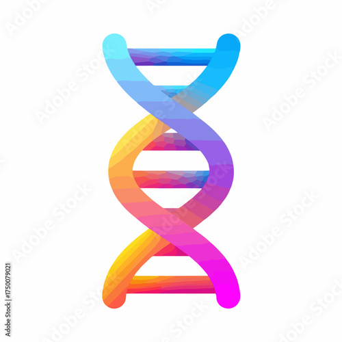 Solid DNA Strand Icon Design