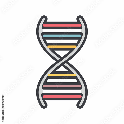 DNA Strand Icon in Flat Design