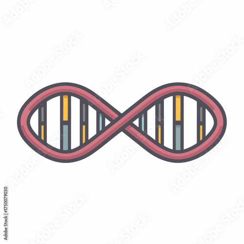 DNA Strand Bold Thin-Line Icon
