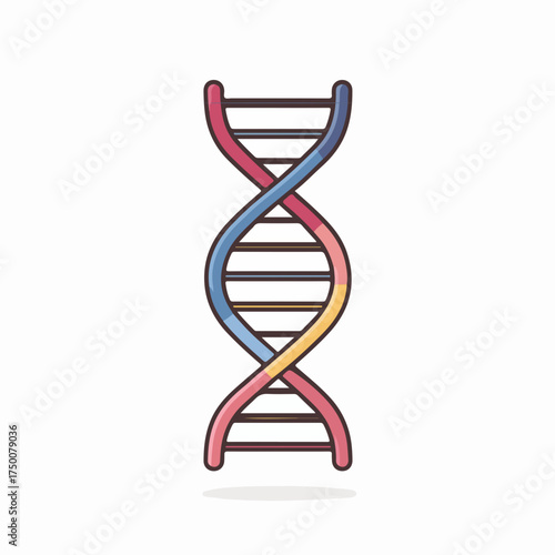 Sleek DNA Helix Minimalistic Vector Icon