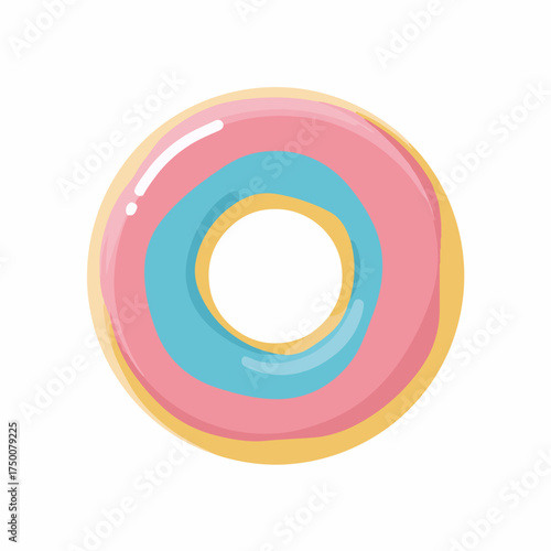 Bold Donut Flat Pictogram in Pastel