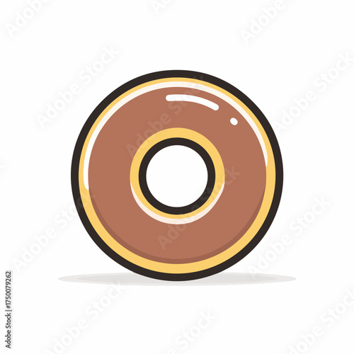Minimalistic Two-Tone Donut Icon Design