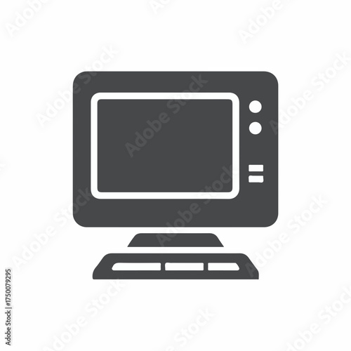 Modern Desktop Computer Flat Icon Design