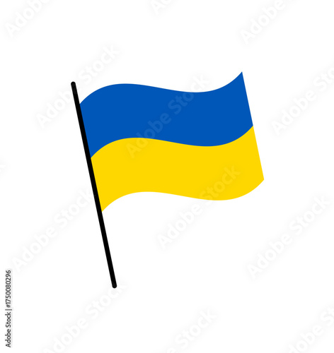 Flag of Ukraine on flagpole