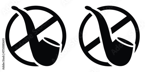 No Smoking Symbol & Icon Set – Flat Black Vector Sign for Web, Mobile, and Info Graphics