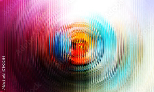 Colorful abstract vortex with radial lines and blur
