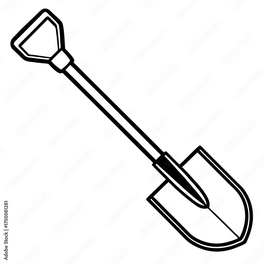 Naklejka premium Garden spade shovel icon with white background minimal design vector illustration