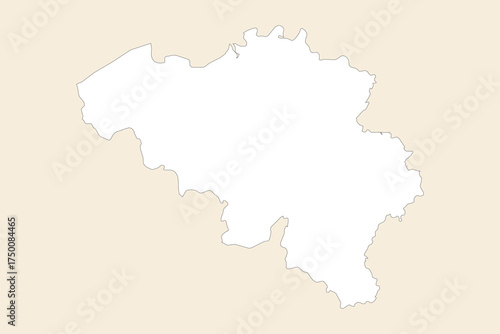 Vector graphic artwork suitable for print and web containing flat detailed map of BELGIUM