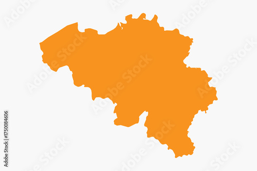 Vector graphic artwork suitable for print and web containing flat detailed map of BELGIUM