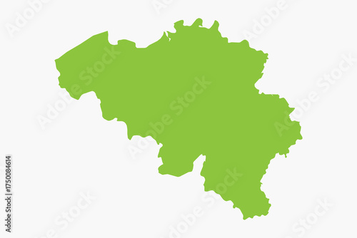 Vector graphic artwork suitable for print and web containing flat detailed map of BELGIUM