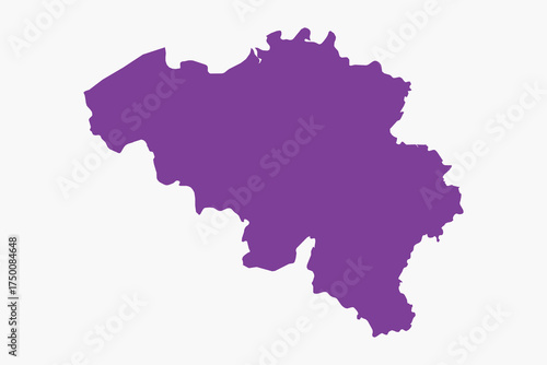 Vector graphic artwork suitable for print and web containing flat detailed map of BELGIUM