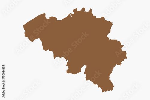 Vector graphic artwork suitable for print and web containing flat detailed map of BELGIUM