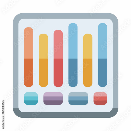 Duo-tone Equalizer Icon Design Style