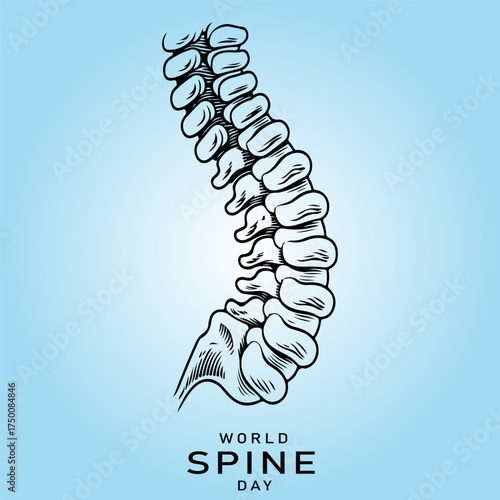 World Spine Day Vector illustration for social media post and banner