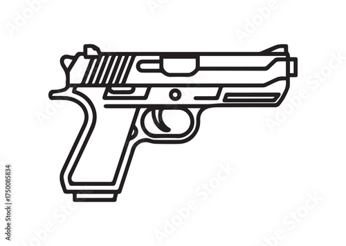 Pistol line art vector