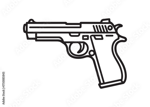 Pistol line art vector