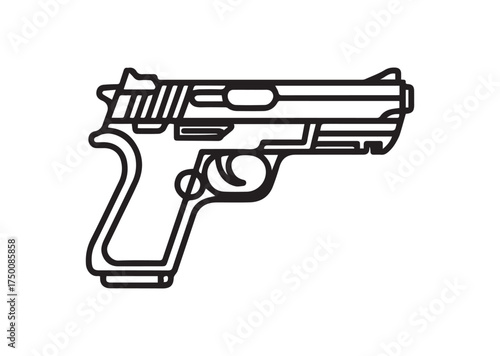 Pistol line art vector
