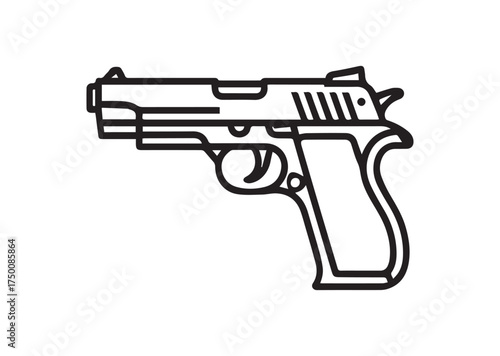 Pistol line art vector