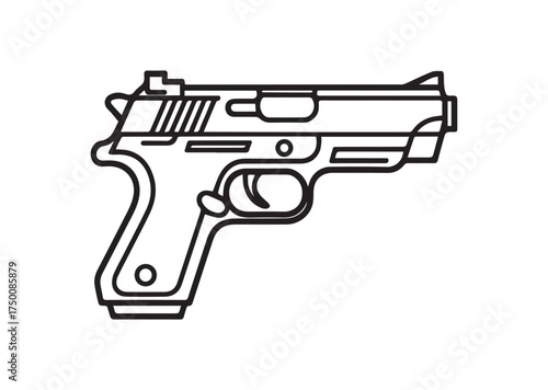 Pistol line art vector