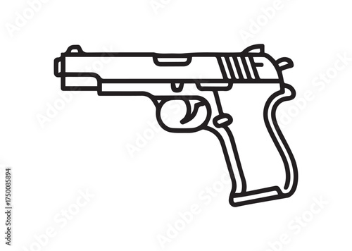 Pistol line art vector