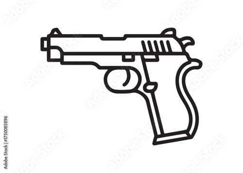 Pistol line art vector