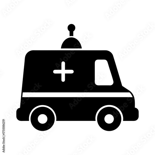 Ambulance Siren Black Silhouette Vector Clipart