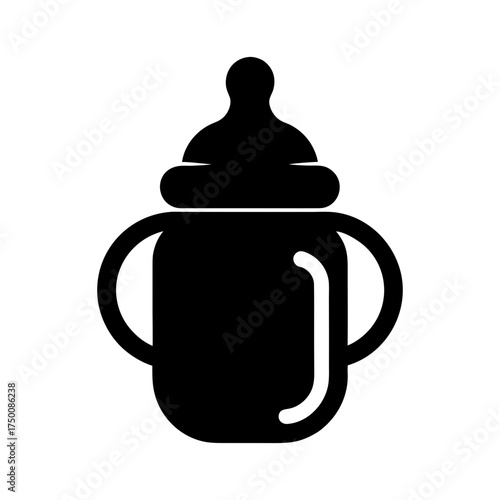 Baby Feeding Bottle Black Silhouette Vector Symbol
