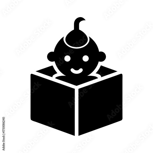 Baby Toy Block Black Silhouette Vector Icon Set