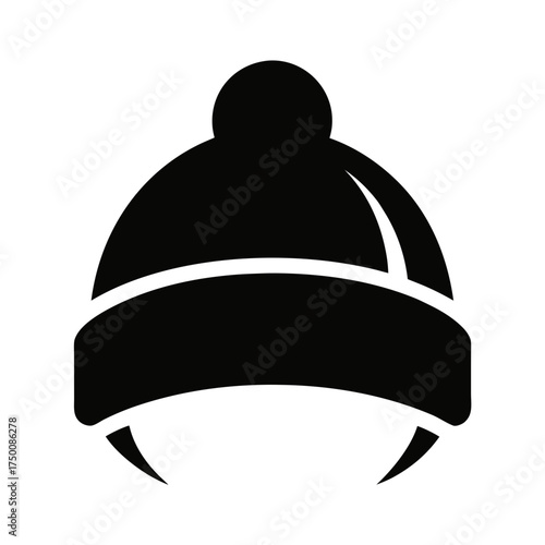 Beanie Hat Black Silhouette Vector Fashion Icon